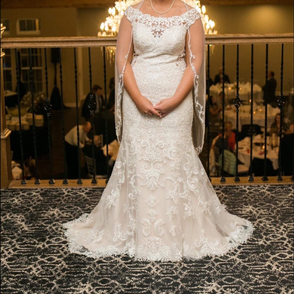 Lace fitted wedding dress